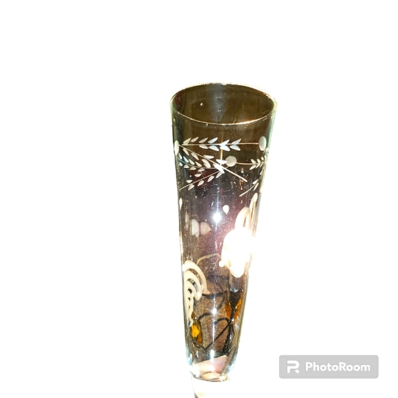 Vintage Set Of 6 Noritake Sasaki Leafy Vine Clear Crystal Champagne Glasses - Picture 6 of 11